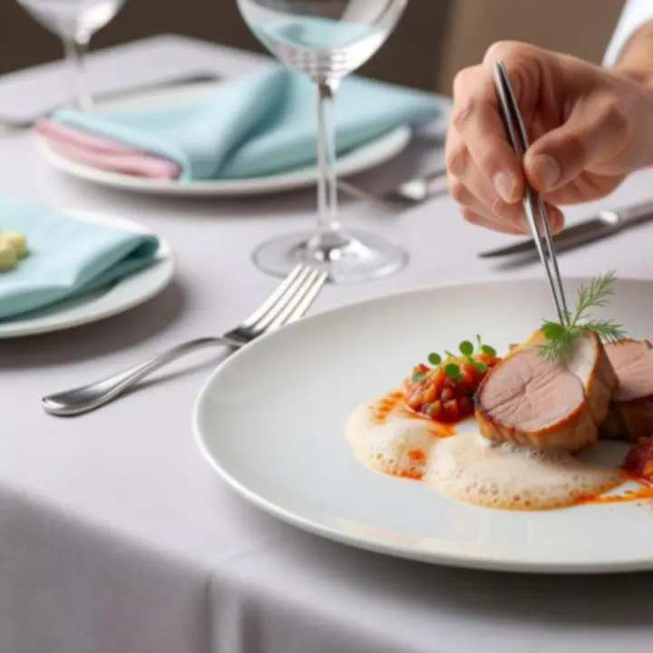 Gondosan tálalt fine dining fogás a Velvet Venue séfjének ajánlatai közül